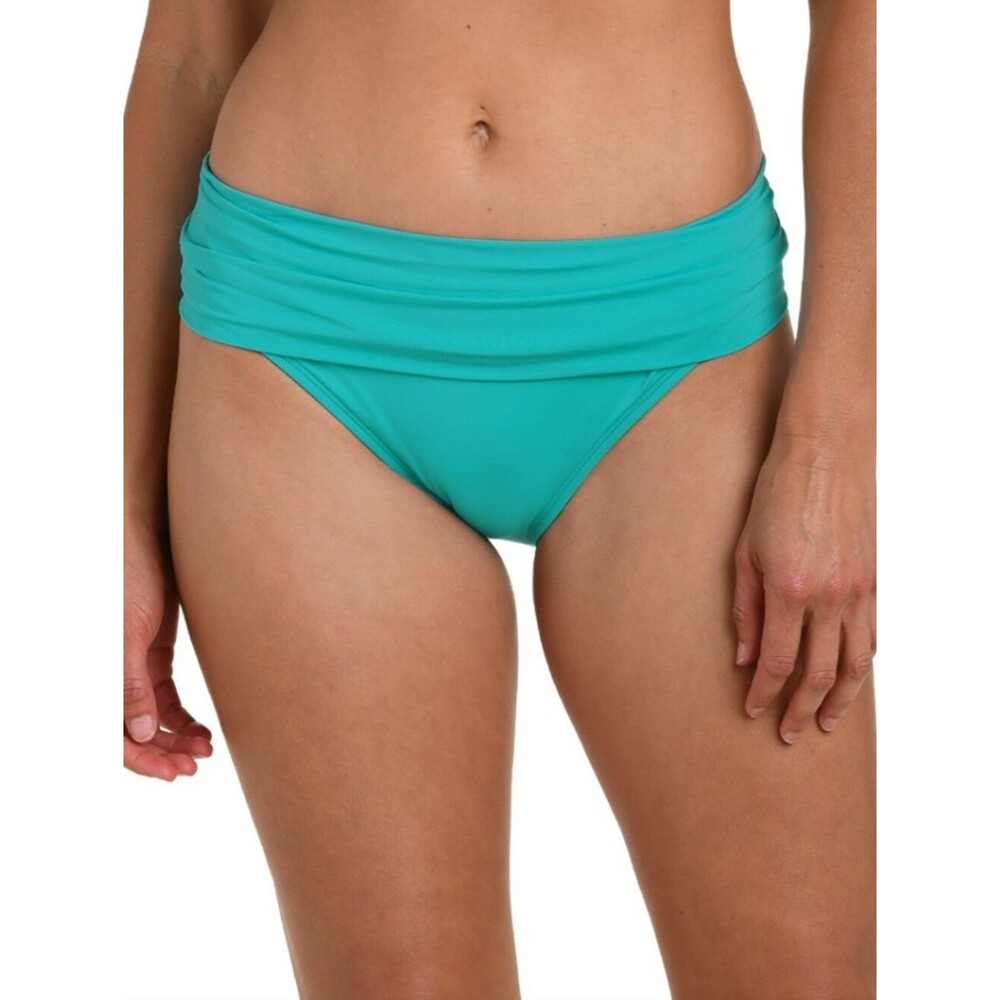 NWT La Blanca Island Goddess Banded Hipster Swimsuit Bottom Calypso Blue - 16